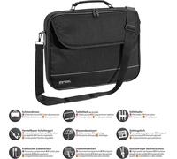 Housse Pour Ordinateur Portable ""Fair"" Étui Pour Ordinateur Portable Jusquà 17,3 Pouces (43,9 Cm) Sacoche À Bandoulière, Avec Souris Sans Fil Incluse, Noir[L883] Noir