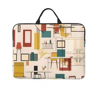 Housse pour ordinateur portable imprimée moderne du milieu du siècle 41,9 x 31 cm, double usage, convient à certains ordinateurs portables
