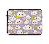 Housse pour ordinateur portable Kawaii Lune et Nuages mignons pour ordinateur portable, protection souple pour ordinateur portable, motif Kawaii, multicolore, 38 cm, Générique