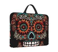 Housse pour ordinateur portable Motif crânes en sucre Jour des morts Sac de transport résistant à l'eau avec poignée