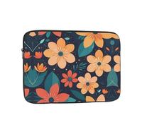 Housse pour ordinateur portable Motif fleurs géométriques Accessoire essentiel pour les trajets et le bureau 17"