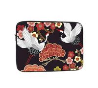 Housse pour ordinateur portable, motif grue et héron, motif oiseaux volants, sac de transport pour ordinateur portable de 17 pouces