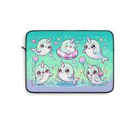 Housse pour ordinateur portable, motif licorne et baleines mignonnes dans l'océan, protection douce pour ordinateur portable, décoration mignonne pour ordinateur portable, multicolore, 33 cm,