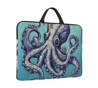 Housse pour ordinateur portable motif pieuvre résistante à l'eau avec poignée