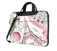 Housse pour ordinateur portable Motif Tour Eiffel de Paris et fleurs, housse imperméable pour ordinateur portable, housse de transport amusante pour ordinateur portable, 13 pouces