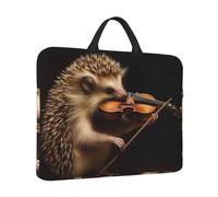 Housse pour ordinateur portable - Résistante à l'eau - Avec poignée - Motif hérisson et violon