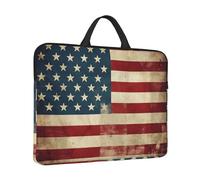 Housse pour ordinateur portable vintage drapeau américain résistant à l'eau avec poignée