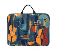 Housse pour ordinateur portable violon violoncelle de 35,6 cm - Sac coloré pour ordinateur portable - Sac de transport résistant aux chocs pour ordinateur portable - Pour homme et femme