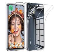 Housse pour Oukitel C35/Oukitel C36 Coque avec 2Pcs Protection Écran en Verre Trempé pour Oukitel C35/Oukitel C36,Transparent Antichoc Housse Silicone Étui Film Protecteur