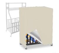Housse pour panier de basket-ball, tissu Oxford 420D, imperméable, résistant à la poussière, organiseur d'équipement de garage avec aération latérale, 97 x 46 x 115 cm (mètres blanc)