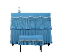Housse Pour Piano à Queue Housse de Piano brodée minimaliste, housse tabouret en tissu épais, lavable, multicolore(Deep Blue,Piano shawl 153x36cm)