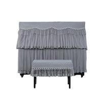 Housse Pour Piano à Queue Housse de Piano brodée minimaliste, housse tabouret en tissu épais, lavable, multicolore(Grey,Piano shawl 153x36cm)