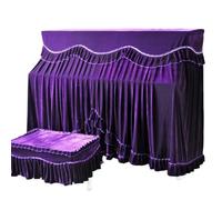 Housse Pour Piano à Queue Housse de Piano complète en tissu velours doré, housse tabouret électrique, ensemble épais deux pièces(Purple,Single Stool Set)