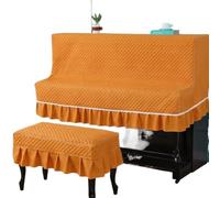 Housse Pour Piano à Queue Housse de Piano en tissu vertical, élégante et méticuleuse, simplicité avec housse, protection Anti-poussière anti-rayures(Orange,Piano - Single Stool)