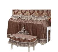 Housse Pour Piano à Queue Housse de piano simple en dentelle couleur unie, couverture complète, décoration(1-brown,One)