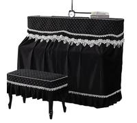 Housse Pour Piano à Queue Housse de piano simple en dentelle couleur unie, couverture complète, décoration(2-black,One)
