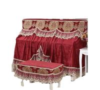 Housse Pour Piano à Queue Housse de piano simple en dentelle couleur unie, couverture complète, décoration(1-red,Two)