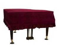 Housse pour Piano Housse de piano à queue en velours, anti-poussière, lavable, douce, avec bordures décorées, triangle complet, housse de protection for piano(Red,150-160cm)