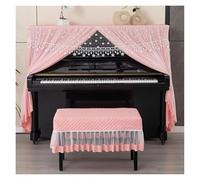 Housse pour Piano Housse de protection for piano, tissu en dentelle, couverture complète for jouer du piano, housse de protection pratique tout compris, pas besoin de l'enlever(Pink,38x78cm chair)