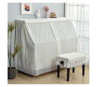 Housse pour Piano Housse de protection intégrale for piano, minimaliste, en maille et dentelle, petite housse de protection fraîche en tissu for piano(Color-01,158x40cm Cover)