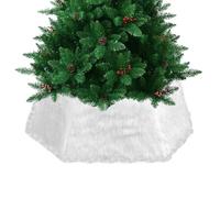 Housse pour pied de sapin de Noël, col d'arbre en peluche blanche bohème pour décoration de Noël | Couverture festive pliable pour tronc d'arbre, pour l'hiver, les fêtes intérieures, l'école, la
