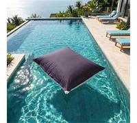 Housse pour Pouf Géant XXL 180x140cm - Déhoussable - Flottant pour Piscine - Gris Carbone - Déco Arts