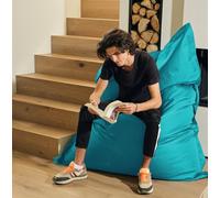 Housse pour Pouf Géant XXL 180x140cm - Intérieur et Extérieur - Déhoussable - AntiUV - Bleu Caraïbes - Déco Arts