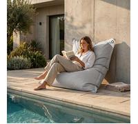 Housse pour Pouf Géant XXL 180x140cm Intérieur et Extérieur - Gris galet