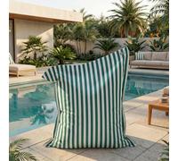 Housse pour Pouf Géant XXL 180x140cm - Rayure Vert - Anti-UV - Déhoussable - Déco Arts