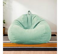 Housse pour Pouf sans Garnissage Velours Épais Souple Lavable Chambre Salon Bureau Terrasse Beanbags Rangement Jouets Peluches Adulte Teenagers,L,110 * 120cm