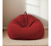 Housse pour Pouf sans Garnissage Velours Épais Souple Lavable Chambre Salon Bureau Terrasse Beanbags Rangement Jouets Peluches Adulte Teenagers,A,80 * 90cm