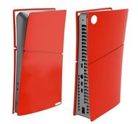 Housse pour PS5 Slim, Coque en Silicone, façade de Remplacement, Housse de Protection (pour Version numérique Rouge)