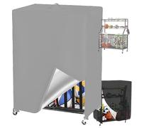 Housse pour Râteliers Stockage Basket-Ball de Garage,Bâche de Protection pour Support de Rangement pour Ballon, Imperméables Couverture pour Organisateur d'Équipement(Size:420D:97*46*115cm,Color:Gris)