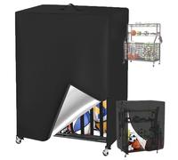Housse pour Râteliers Stockage Basket-Ball de Garage,Bâche de Protection pour Support de Rangement pour Ballon, Imperméables Couverture pour Organisateur d'Équipement(Size:420D:97*46*115cm,Color:Noir)