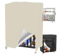 Housse pour Râteliers Stockage Basket-Ball de Garage,Bâche de Protection pour Support de Rangement pour Ballon, Imperméables Couverture pour Organisateur d'Équipemen(Size:210D:97*46*115cm,Color:Beige)