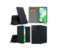 Housse pour Realme C30 / Narzo 50i Prime - etui coque pochette portefeuille + verre trempe - NOIR MAGNET -