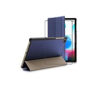 Housse pour Realme Pad 10.4 (2021) Smart Case Support Auto-veille, Bleu Foncé + Film VERRE Trempé