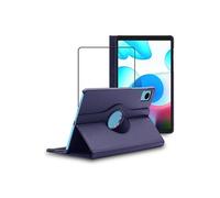 Housse pour Realme Pad mini 8.7 (2022) Support Rotatif 360 PU Cuir, Bleu Foncé + Film VERRE Trempé