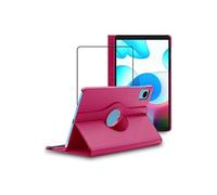 Housse pour Realme Pad mini 8.7 (2022) Support Rotatif 360 PU Cuir, Rose + Film VERRE Trempé