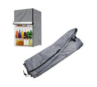 Housse pour réfrigérateur extérieur, tissu imperméable 210D très résistant avec aérations en maille pour une meilleure circulation de l'air et une meilleure protection (gris, 58 x 58 x 142 cm)