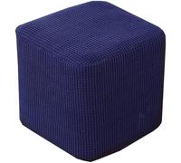 Housse pour Repose/Housse de Pouf Tabouret Carrée Rangement Housse de Ottomane Extensible Housse De Protection Pouf Rectangulaire Housse de Repose-Pieds élastique (Color : Navy, Size : 30x30cm)