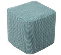 Housse pour Repose/Housse de Pouf Tabouret Carrée Rangement Housse de Ottomane Extensible Housse De Protection Pouf Rectangulaire Housse de Repose-Pieds élastique Gray-Green 35x35cm