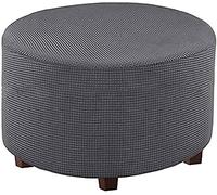 Housse Pour Repose-Pieds Extensible Jacquard Housse Ottomanes Rond Housse De Tabouret Housse De Pour Canapé Doux Housse Pouf Tabouret Amovible Couvre-Pouf De Rangement ( Color : O , Size : 75-85CM )