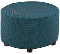 Housse Pour Repose-Pieds Extensible Jacquard Housse Ottomanes Rond Housse De Tabouret Housse De Pour Canapé Doux Housse Pouf Tabouret Amovible Couvre-Pouf De Rangement ( Color : T , Size : 45-50CM )