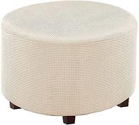 Housse Pour Repose-Pieds Extensible Jacquard Housse Ottomanes Rond Housse De Tabouret Housse De Pour Canapé Doux Housse Pouf Tabouret Amovible Couvre-Pouf De Rangement ( Color : U , Size : 45-50CM )