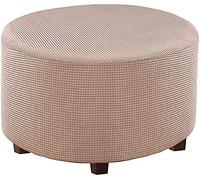 Housse Pour Repose-Pieds Extensible Jacquard Housse Ottomanes Rond Housse De Tabouret Housse De Pour Canapé Doux Housse Pouf Tabouret Amovible Couvre-Pouf De Rangement ( Color : A , Size : 80-104CM )