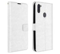 Housse Samsung A11 / M11 Porte-carte Fonction Support Vintage blanc
