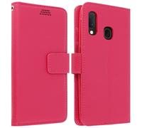 Housse pour Samsung A20e Étui Portefeuille Soft Touch Support rose