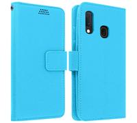 Housse pour Samsung Galaxy A20e Étui Folio Portefeuille Soft Touch Support Vidéo Bleu