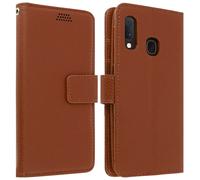 Housse pour Samsung Galaxy A20e Étui Folio Soft Touch Support Vidéo marron